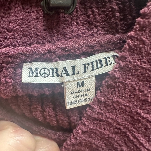 MORAL FIBER Women’s Maroon Sweater with ball details on sleeves - Picture 4 of 5